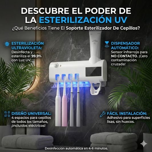 Soporte Cepillos con descontaminacion UV